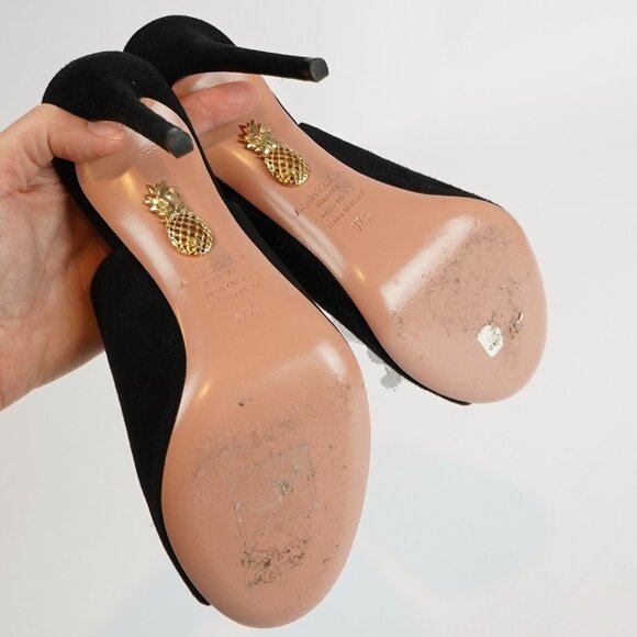 Aquazzura Lily of the Valley Stiletto Mule Heels IT 37.5/ US 7.5 - Picture 5 of 6